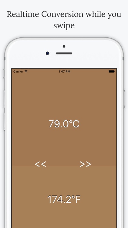 Unit converter for temperature: without typing