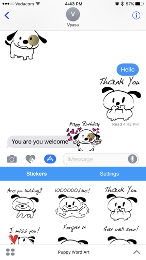 Cute Puppy Word Art Emoji - Cool Emoticon Stickers(圖1)-速報App