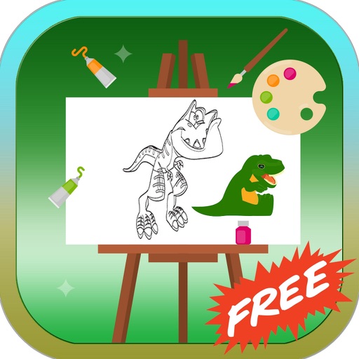 Coloring Book - T rex Dinosaur Kids Learn To Paint Icon