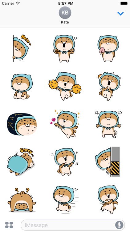 Blue Shiba Dog Stickers for iMessage