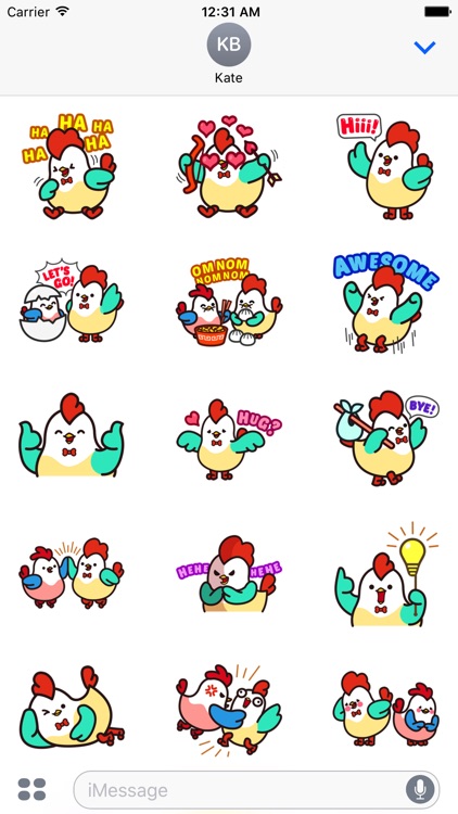 Cute Roosters Stickers