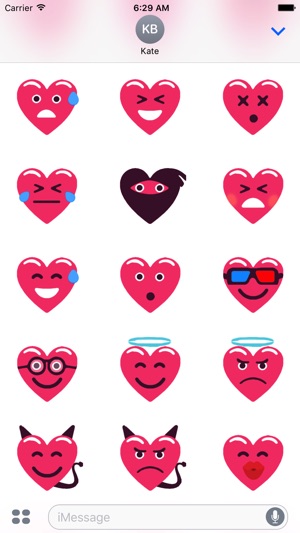 Heart Pink Love Emojis Stickers for iMessage(圖3)-速報App