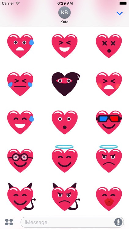 Heart Pink Love Emojis Stickers for iMessage