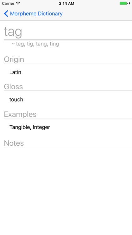Morpheme Dictionary