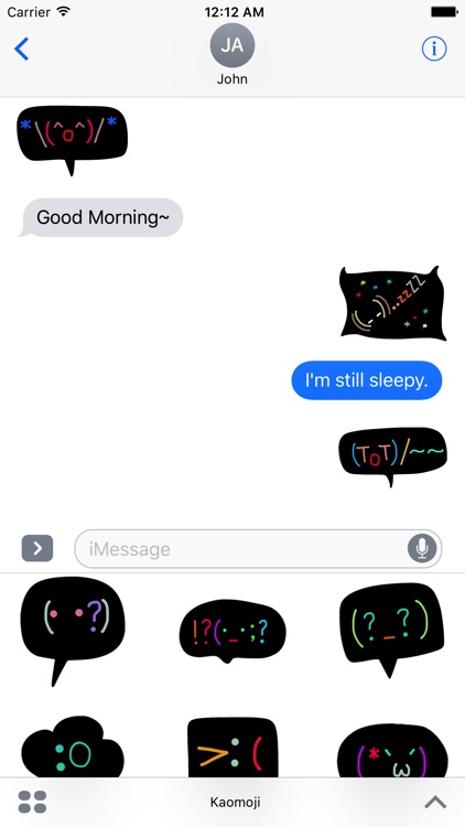 Kaomoji - Black Doodle Japanese Emoji Stickers