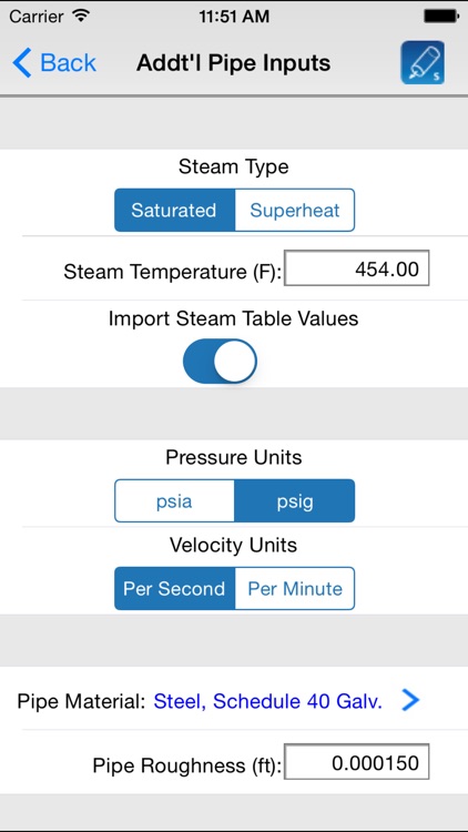 HVAC Pipe Sizer - Steam screenshot-3