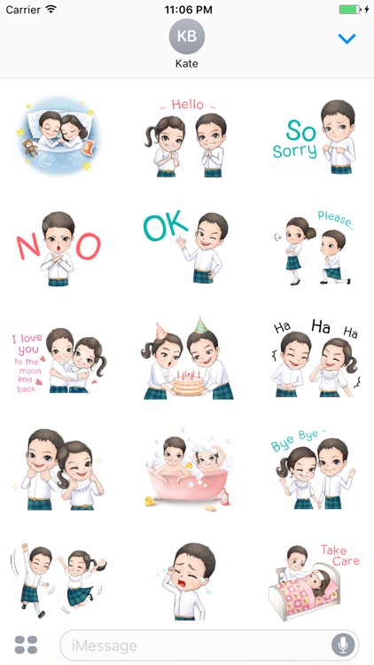 The Cute Twins Baby English Stickers