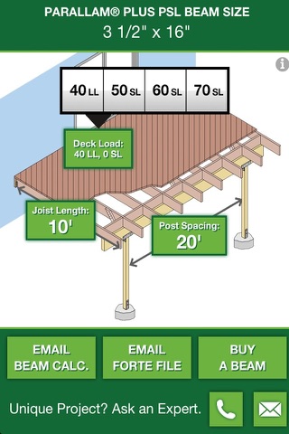 Parallam+ Deck Beam Sizer screenshot 2