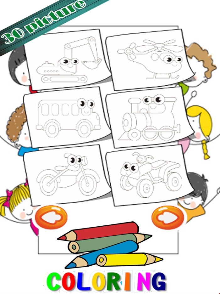 Learning Vehicles Coloring Markers Easy For Kids