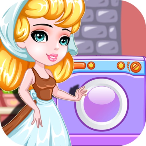 Girl Laundry Day - House Clean Icon