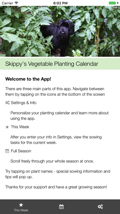 Skippy's Vegetable Calendar