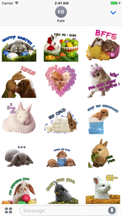 Cutest Easter Bunny Animated Stickers