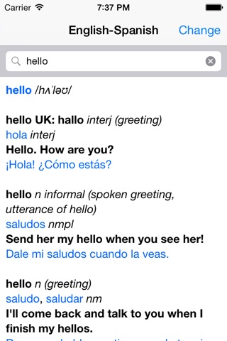 Spanish – English Dictionary screenshot 2