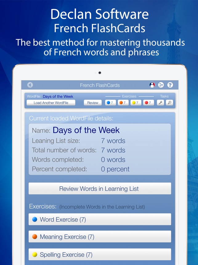 Learn French FlashCards for iPad