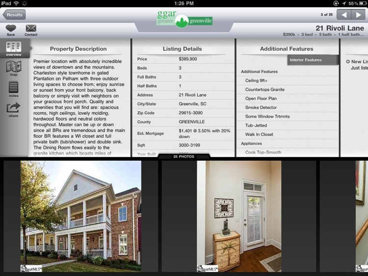 Greater Greenville SC Mobile Real Estate for iPad