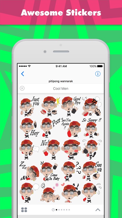 Cool Men stickers by wpitipong