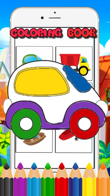 Drawing Car and Trucks Coloring Book for Kids Game screenshot-3