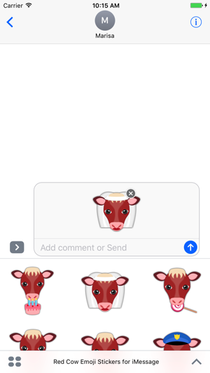 Red Cow Emoji Stickers for iMessage(圖4)-速報App