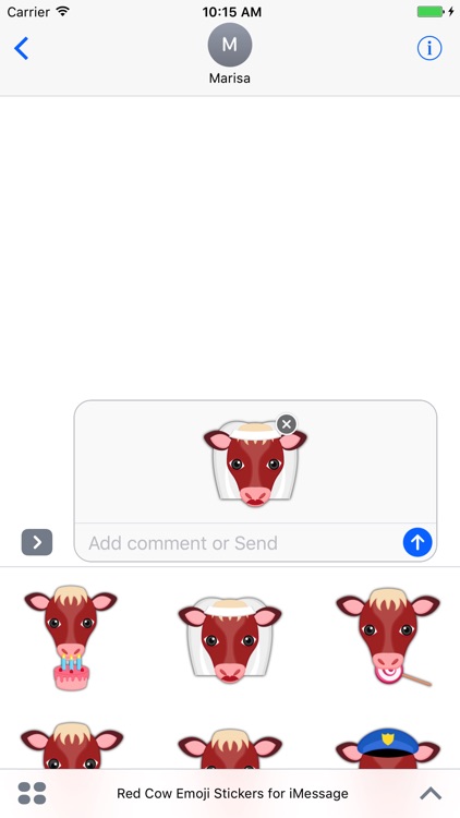 Red Cow Emoji Stickers for iMessage screenshot-3