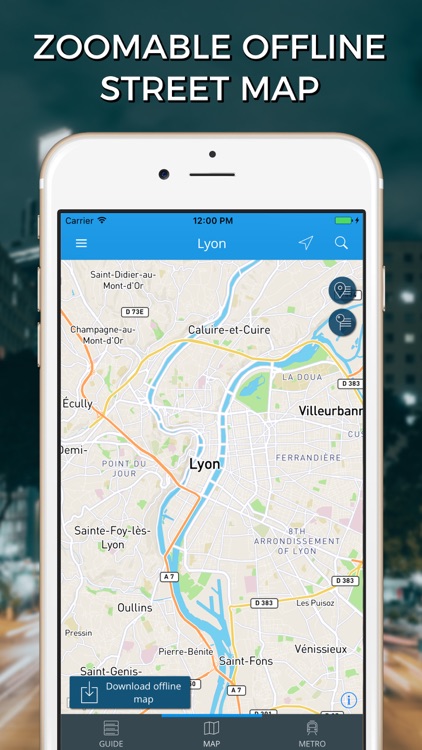 Lyon Travel Guide with Offline Street Map screenshot-3