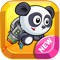 Panda flying and the gang monster avoiding and smashing thru obstacles