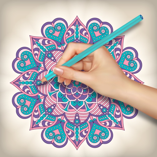 Adult Coloring Book - Stress Relieving Patterns Icon
