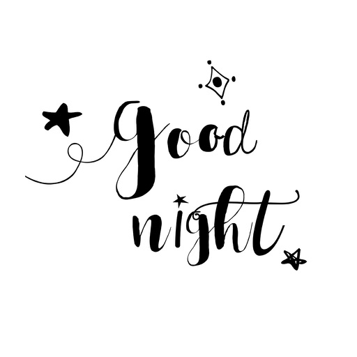 Good Night Typography Stickers for iMessage iOS App