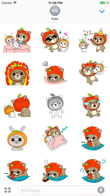 Apple Bear Stickers for iMessage Vol 2