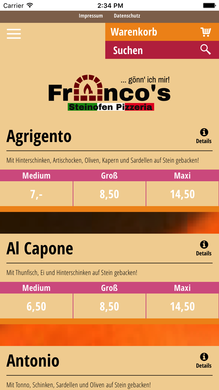 Francos Pizza Lieferservice Frechen