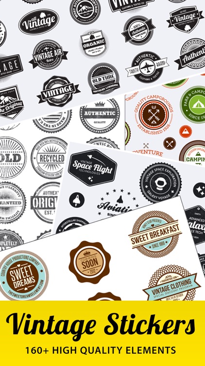 Vintage Stickers. Beautiful retro badges & labels