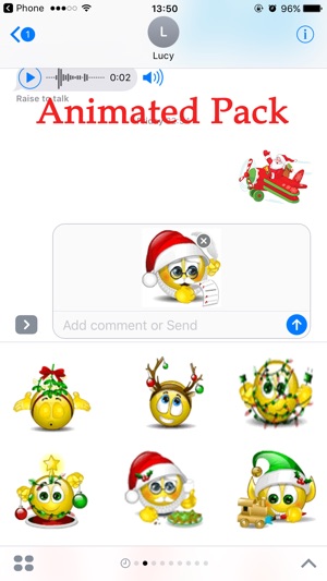 Santa Animated Emoji Stickers Pack for T