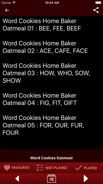 Cheats for Word Cookies - All Levels Cheat Answers