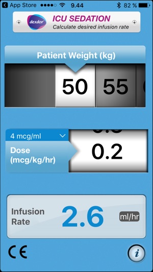 Dexdor Dosing Calculator for iPad