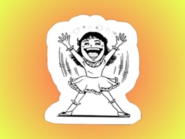 Very interesting stickers with a girl