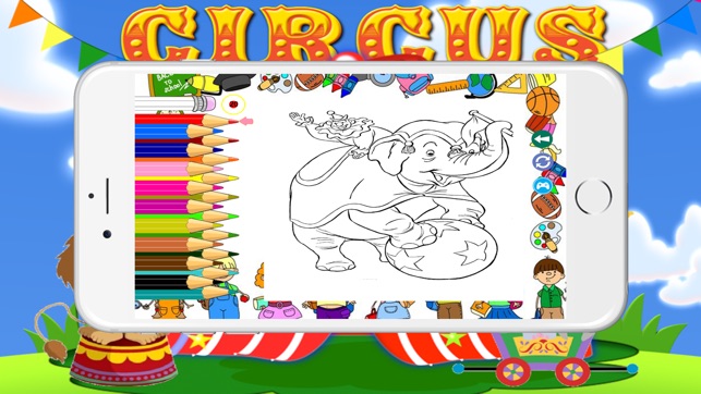 Circus Animal Coloring BookPages For Kid