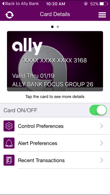 Ally Card Controls by Ally Financial Inc.