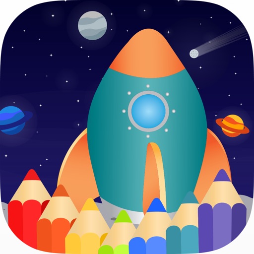 Spacecraft Coloring Book Game Free Icon