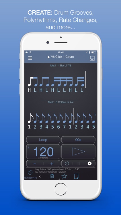 PolyNome: Metronome, Drum Machine, Practice Log