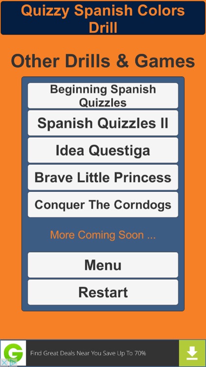Quizzy Spanish Colors Practice Drill screenshot-4