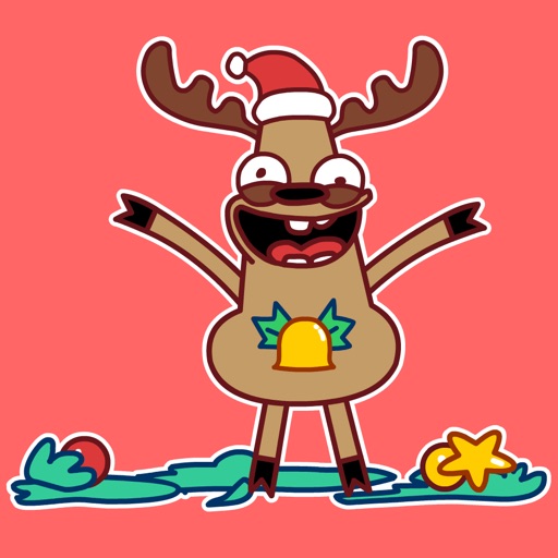 Christmas sticker(animated)-FunnyReindeer Icon