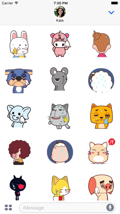 Sweating Animals Animated Emoji Stickers