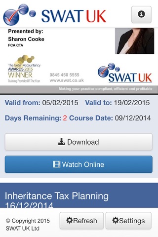 SWAT UK Webinar Recordings Viewer screenshot 3