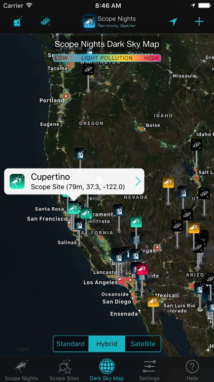 Scope Nights: Astronomy Weather & Dark Sky Map