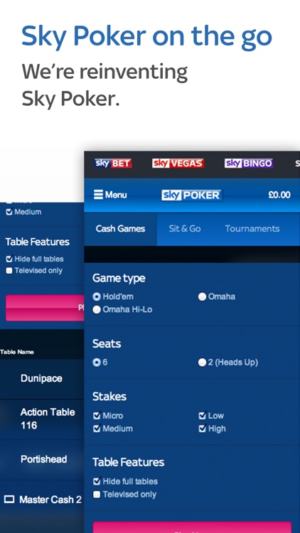 Sky Poker Texas Holdem & Omaha