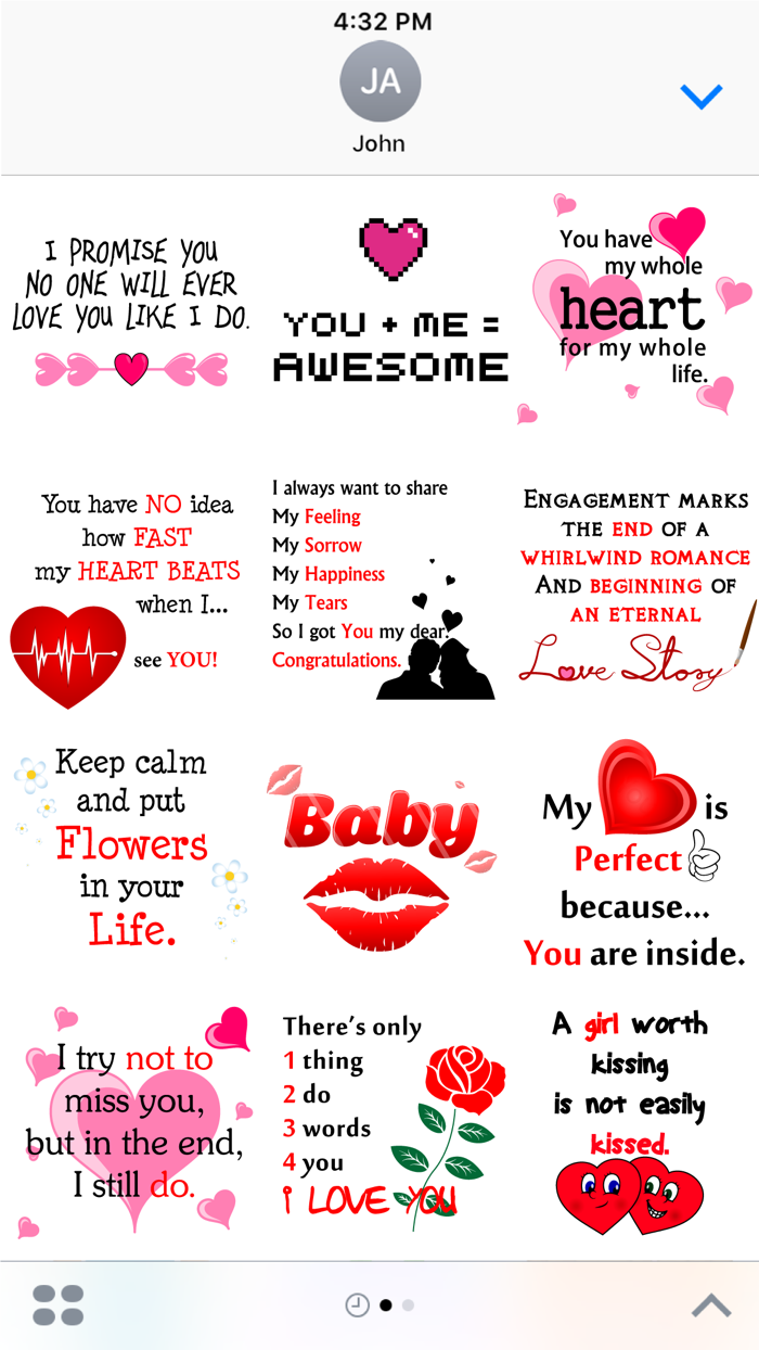 Love Quotes Stickers pack