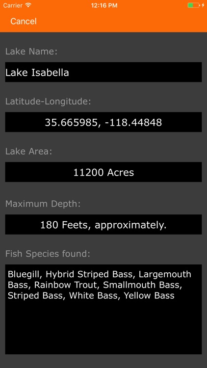 California – Fishing Lakes