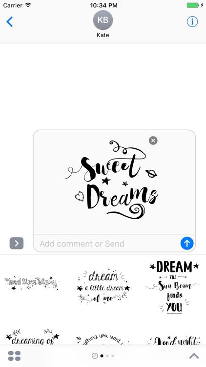 Good Night Typography Stickers for iMessage