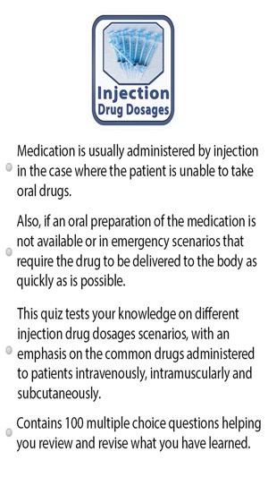 Injection Drug Dosages Quiz