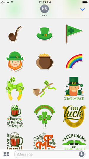 St. Patrick's Day Greetings for iMessage Stickers(圖3)-速報App