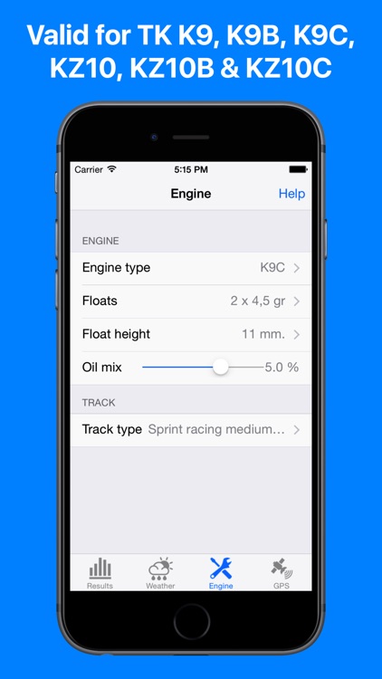 Jetting TM Kart for KZ10 (B,C) & K9 (B,C) engines